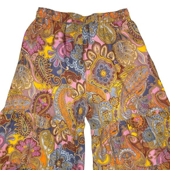 Johnny Was Palazzo Pant Sandalwood Viola Boho Hippie Wide Leg Flare - Picture 6 of 12